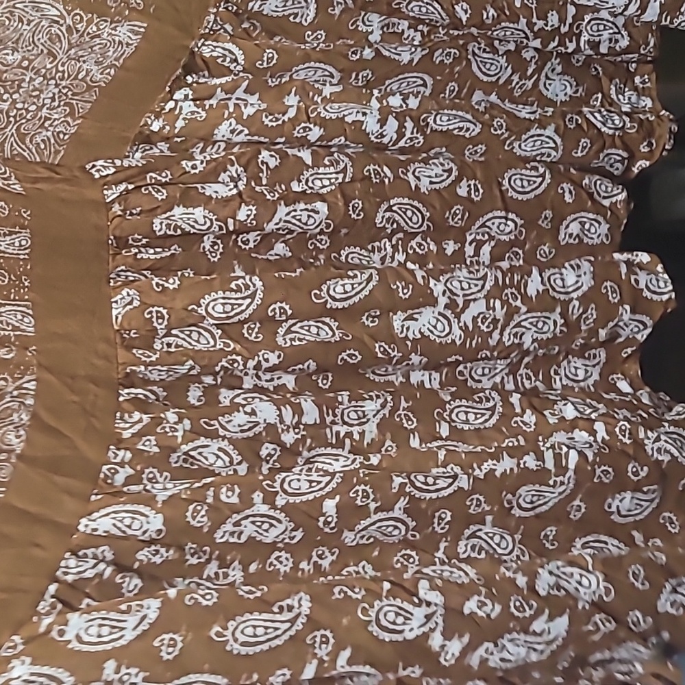 Bohemian Brown Tapestry Flowy Open Kimono Or Swimsuit/Beach Cover up One Size - Picture 5 of 6